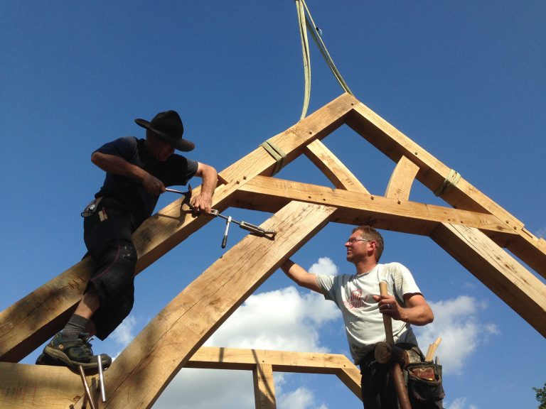 Work in progress: building an oak framed roof